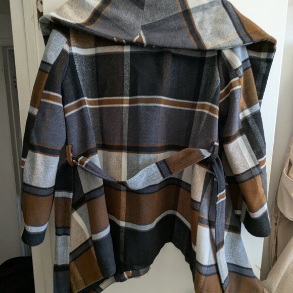 CHICWISH Women's Shawl Collar Wool Blend Coat, Neutral, XL,EUC - Picture 4 of 4